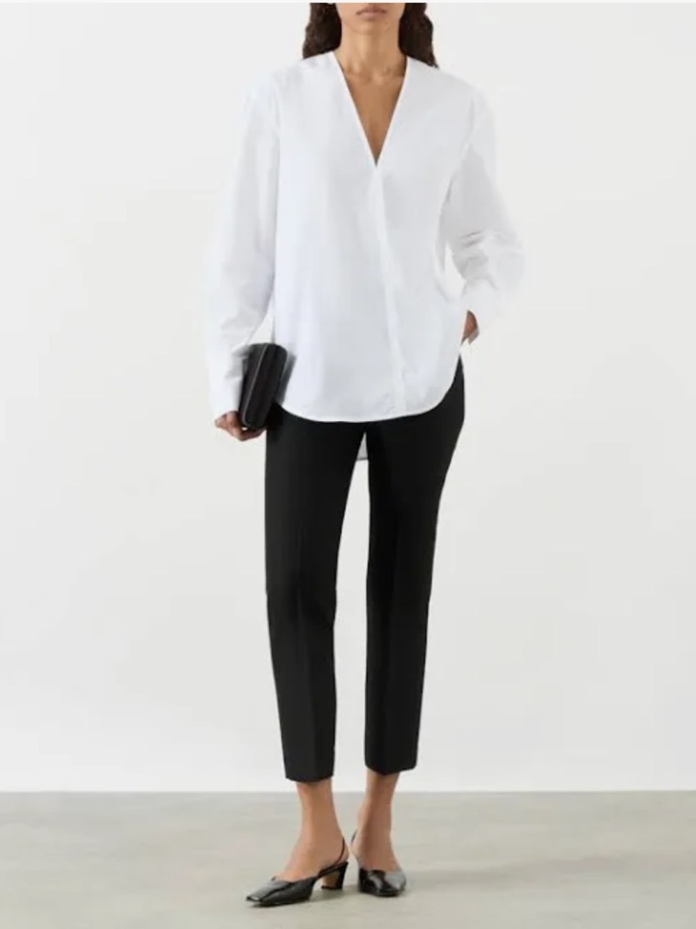 Totéme Cropped Straight-Leg Black Work Pants - Classic Women's Trousers